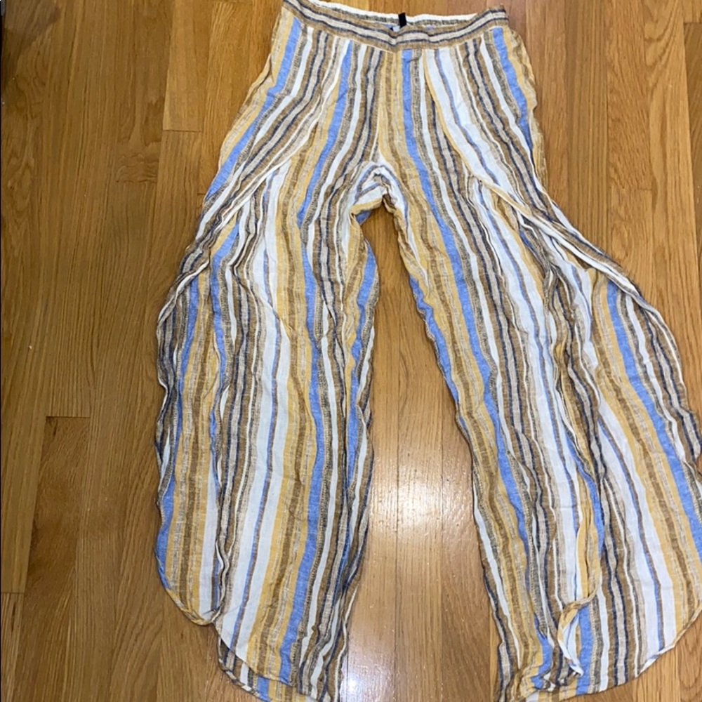 Linen side slid pants